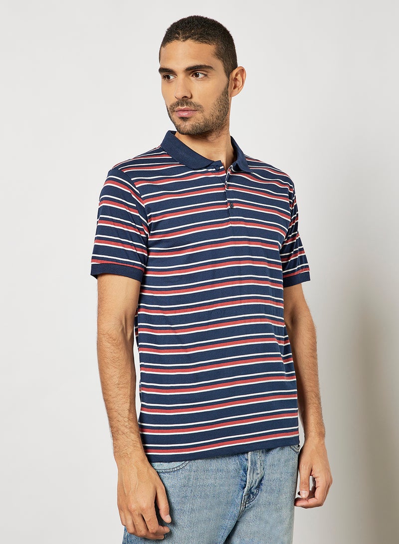 Noon East - Men's Pack Of 3 Basic Striped Polo in Regular Fit Multicolour - Image 1