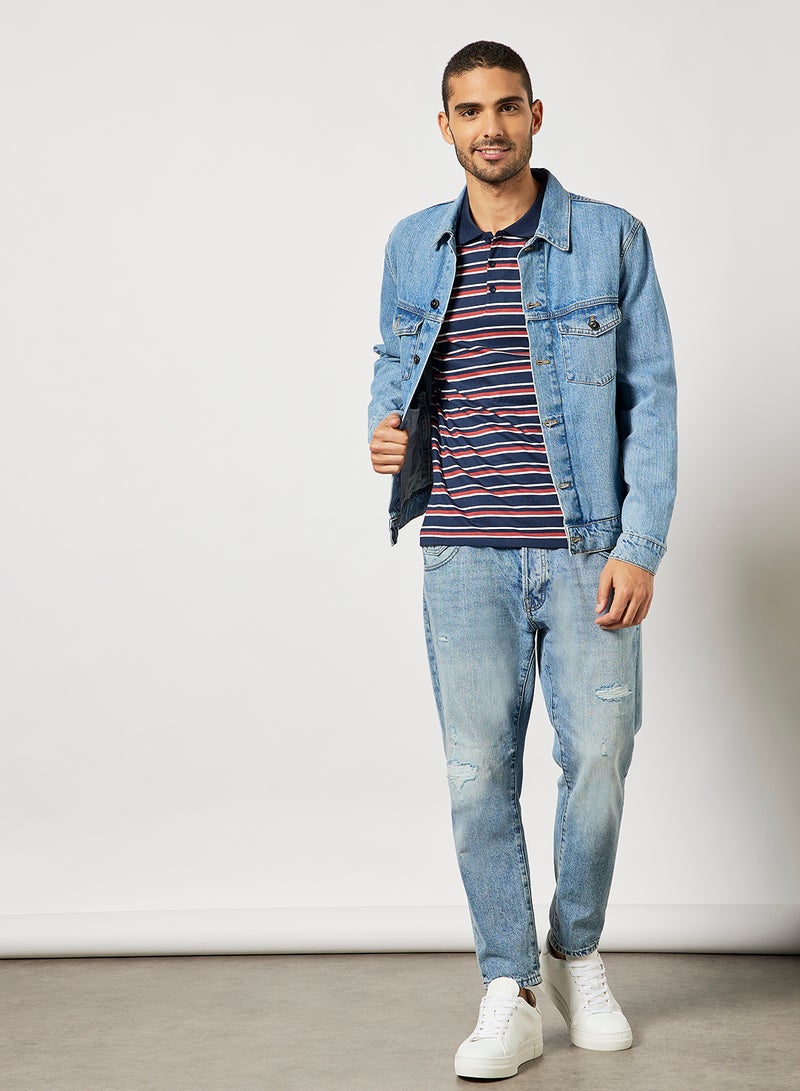 Noon East - Men's Pack Of 3 Basic Striped Polo in Regular Fit Multicolour - Image 1