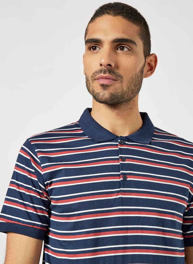 Noon East - Men's Pack Of 3 Basic Striped Polo in Regular Fit Multicolour - Image 1