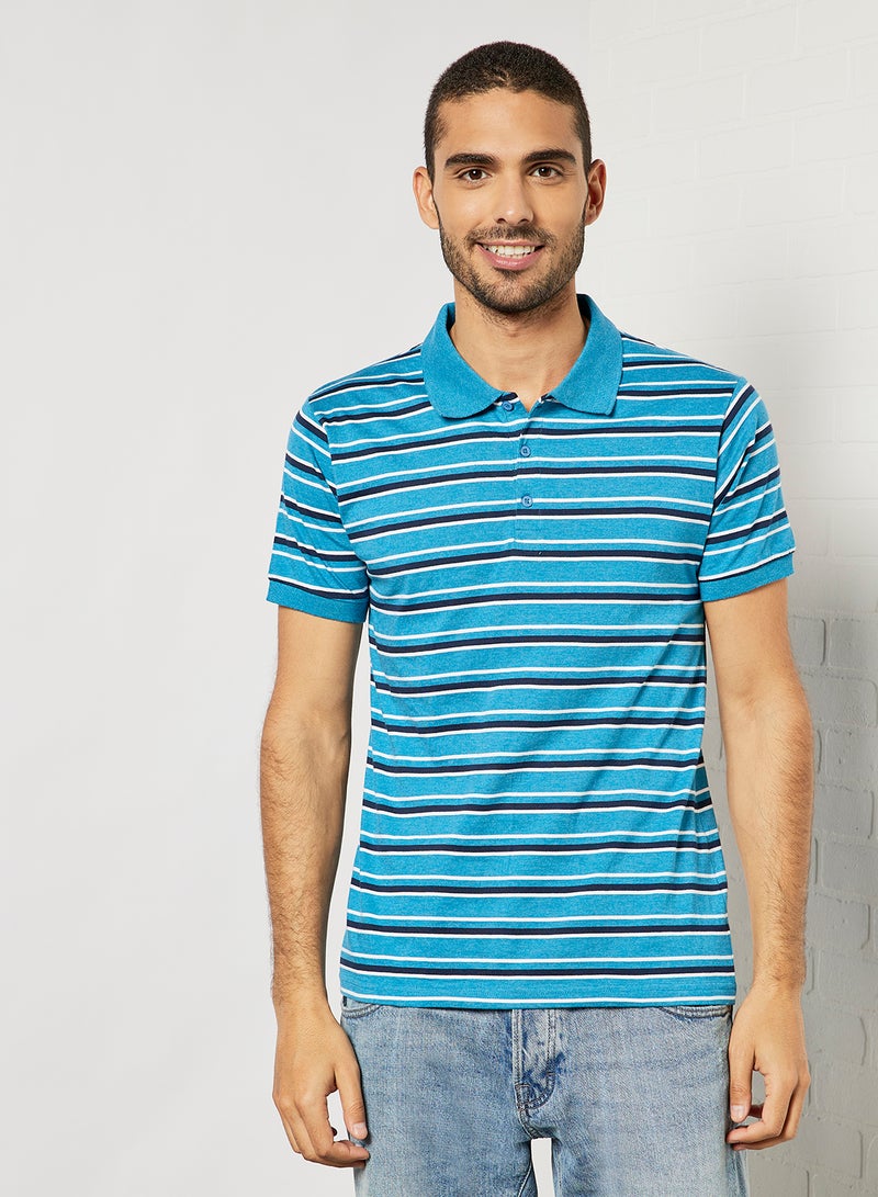 Noon East - Men's Pack Of 3 Basic Striped Polo in Regular Fit Multicolour - Image 1