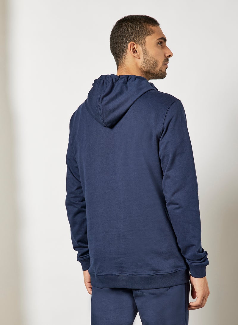 Bread and Boxers Basic Organic Cotton Hoodie Navy Blue  - Image 2