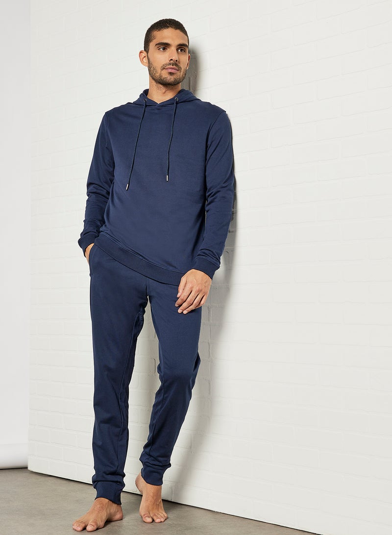 Bread and Boxers Basic Organic Cotton Hoodie Navy Blue  - Image 3