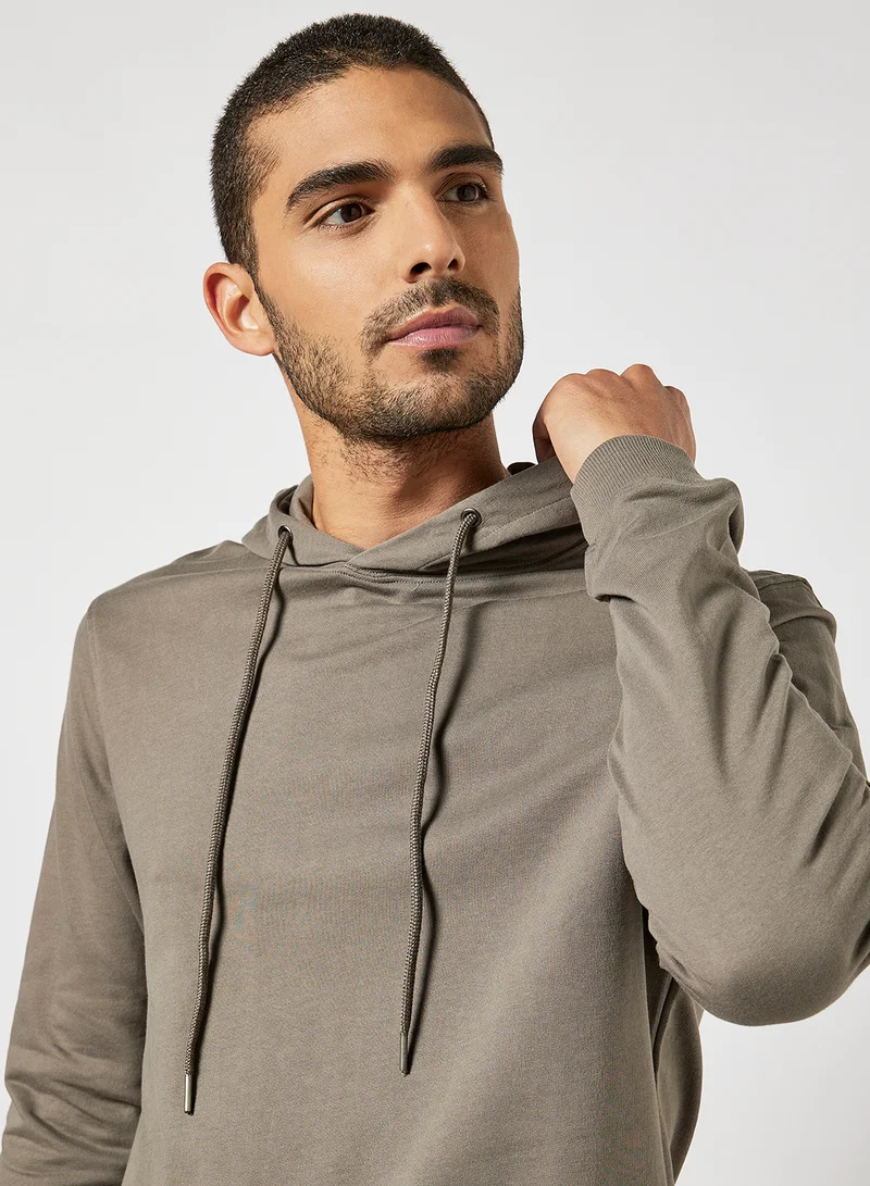 بريد اند بوكسرز هودي أساسي من القطن العضوي Mole Grey