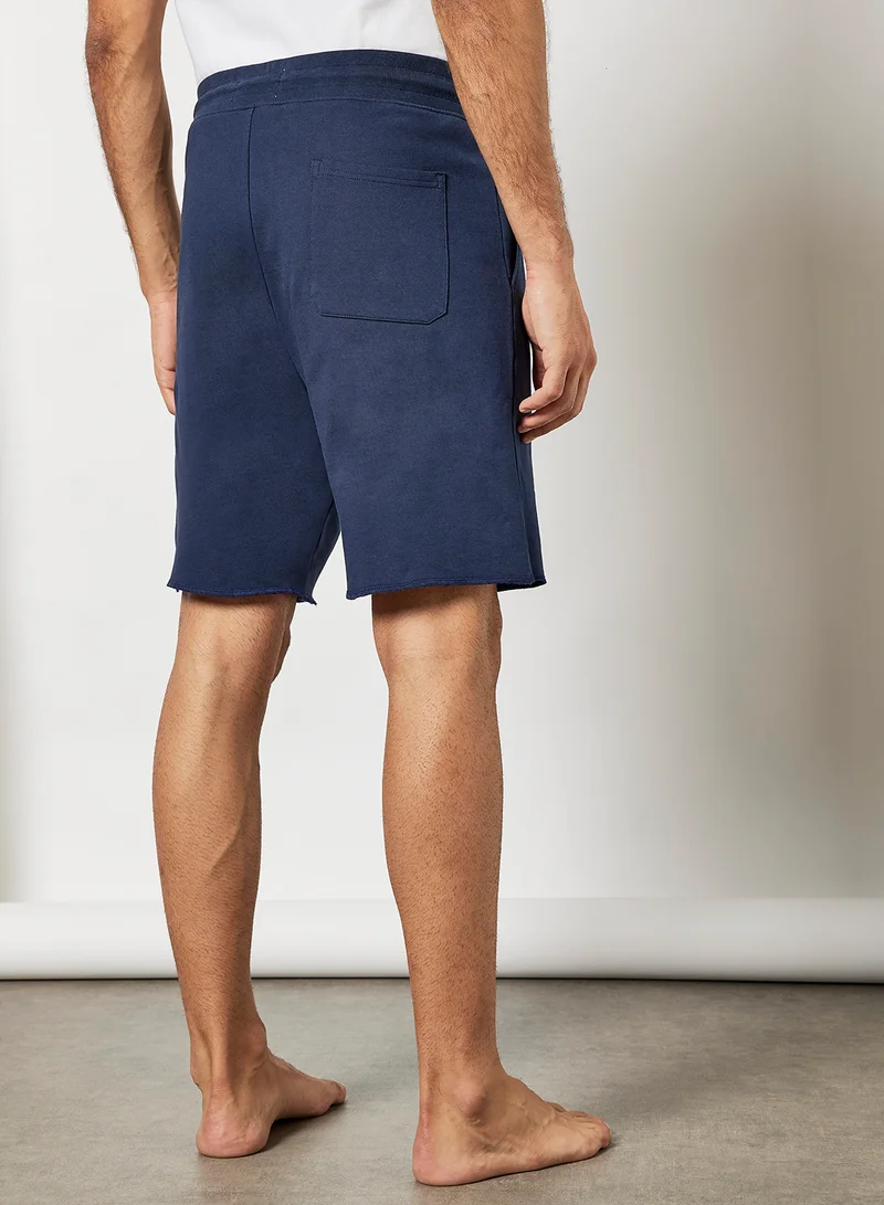 Bread and Boxers Organic Cotton Lounge Sweat Shorts Navy