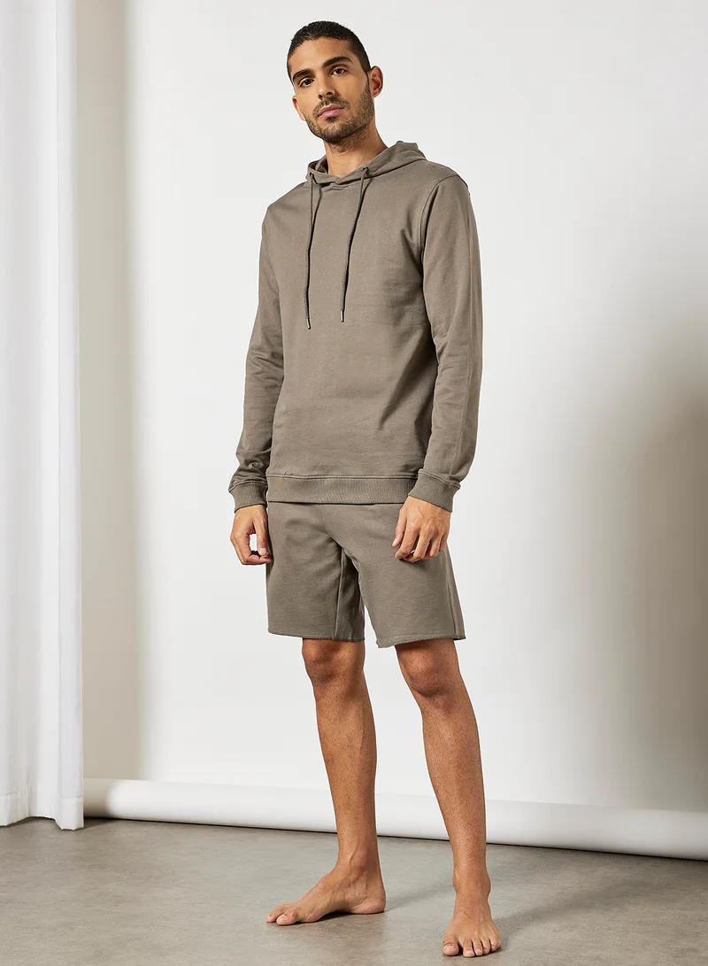 Bread and Boxers Organic Cotton Lounge Sweat Shorts Mole Grey