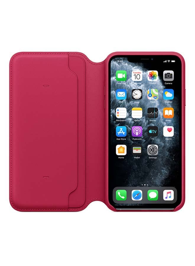 Apple - iPhone 11 Pro Max Leather Folio Raspberry - Image 1