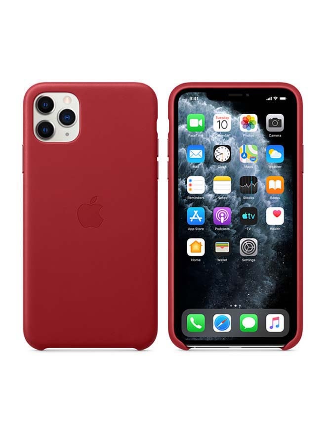 Apple iPhone 11 Pro Max Leather Case Product Red  - Image 4