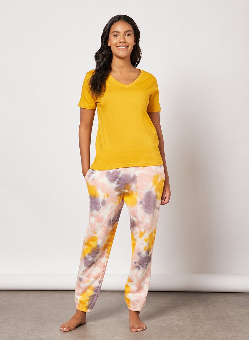 DELA Solid Loungewear T-Shirt Mustard - Image 4