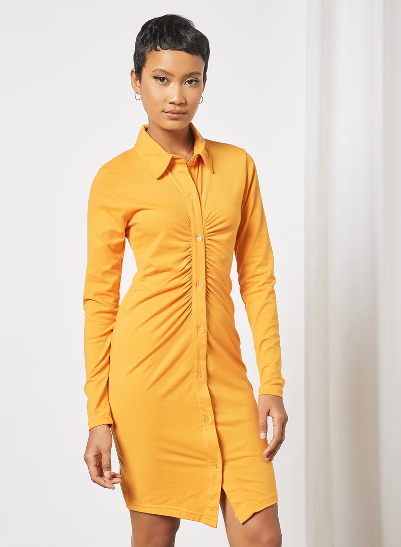 Sivvi x GenM Ruched Shirt Dress