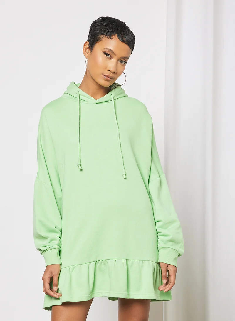 سيفي × جين أم Hooded Jersey Dress Green