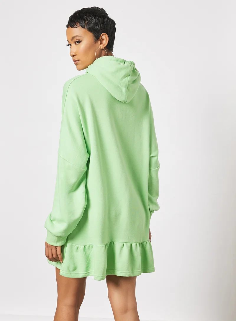سيفي × جين أم Hooded Jersey Dress Green