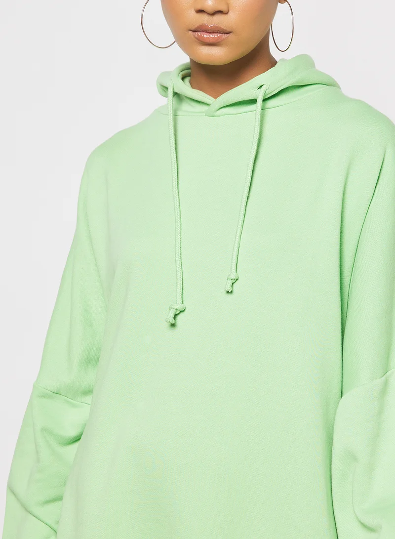 سيفي × جين أم Hooded Jersey Dress Green