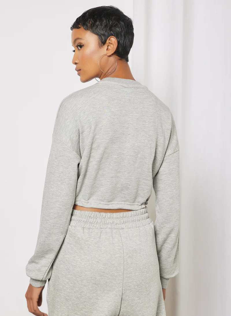 Sivvi x GenM Drawcord Hem Cropped Sweatshirt