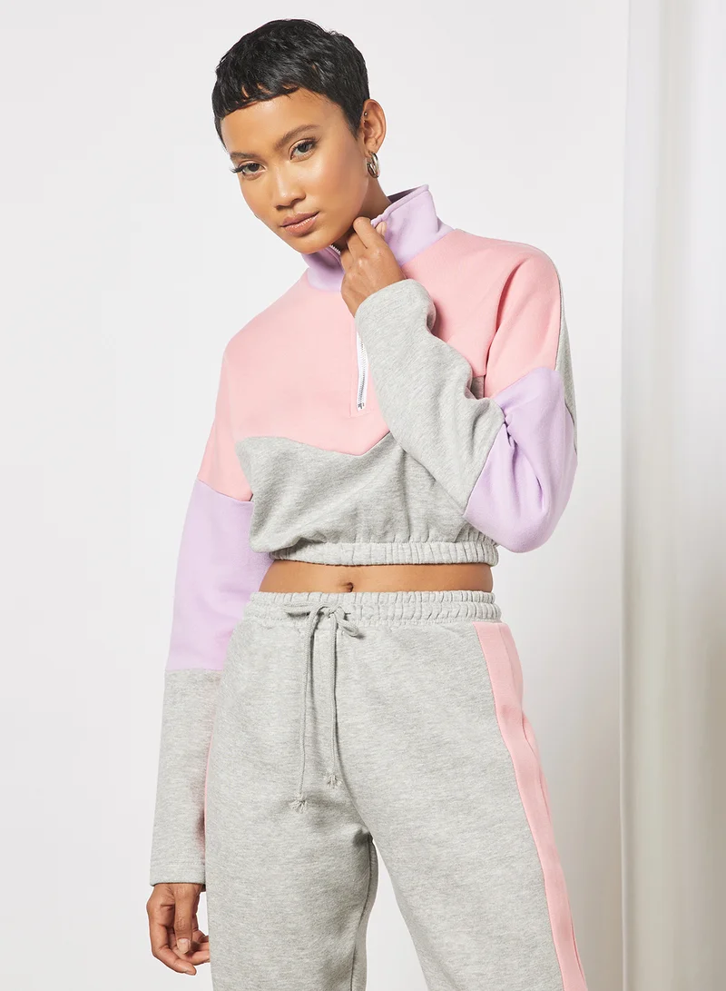 Sivvi x GenM Colourblock Cropped Sweatshirt