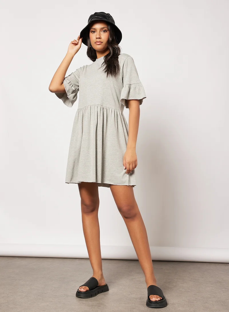Sivvi x D'Atelier Flared Sleeve Dress Grey