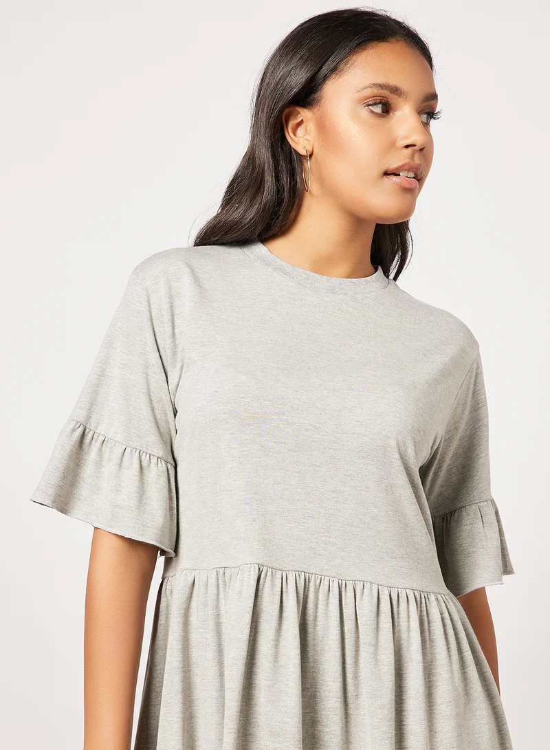 Sivvi x D'Atelier Flared Sleeve Dress Grey