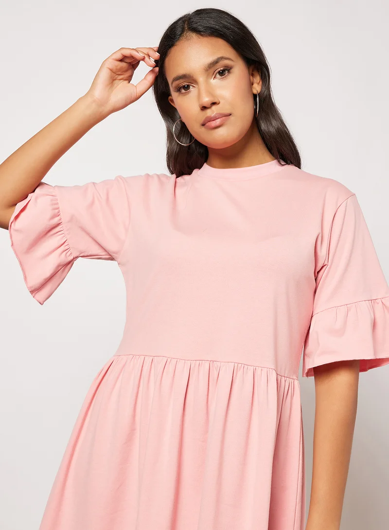 Sivvi x D'Atelier Flared Sleeve Dress Pink