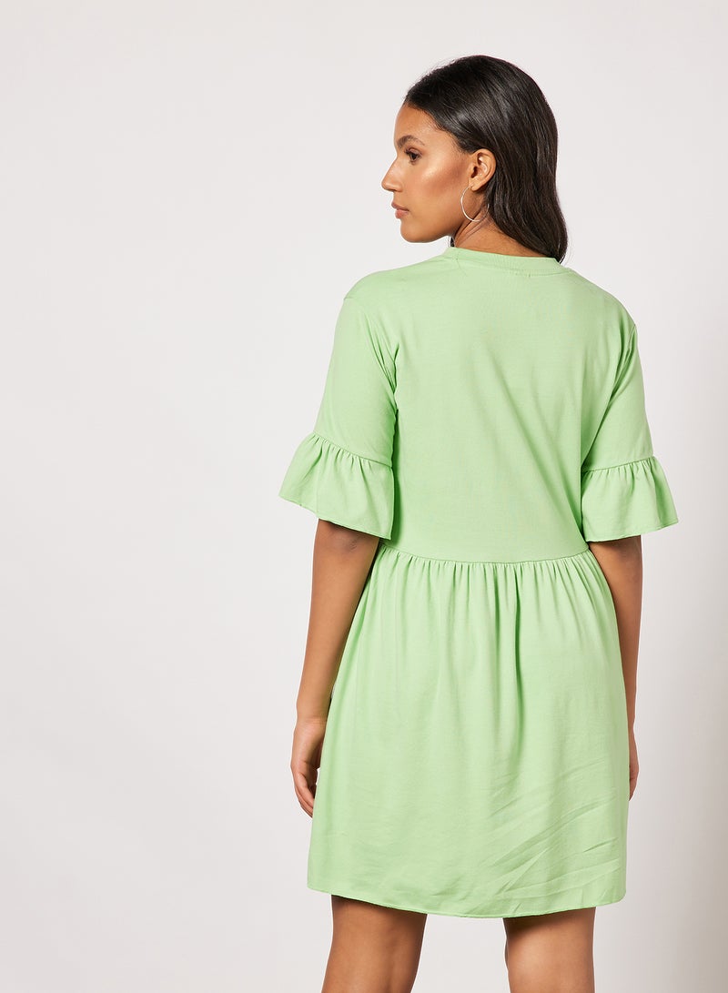 Sivvi x D'Atelier - Flared Sleeve Dress Green - Image 1