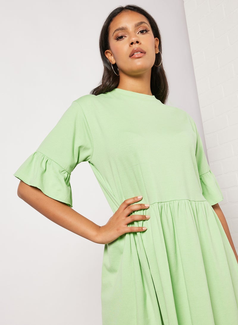 Sivvi x D'Atelier - Flared Sleeve Dress Green - Image 1