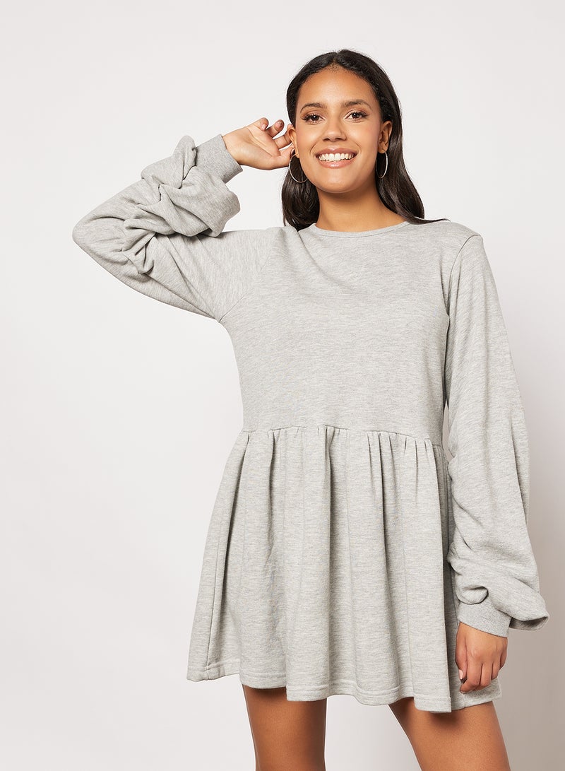 Balloon Sleeve Sweater Dress Grey - v1646984478/N47171863V_1