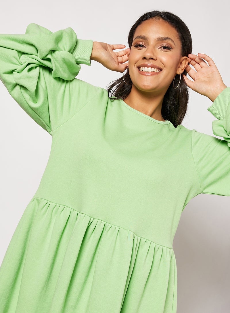 Sivvi x D'Atelier - Balloon Sleeve Sweater Dress Green - Image 1