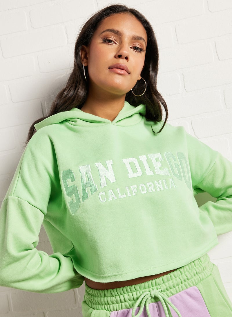 Cropped Hoodie Green