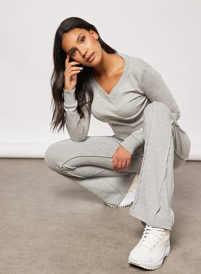 Sivvi x D'Atelier Corset-Style Crop Top Grey