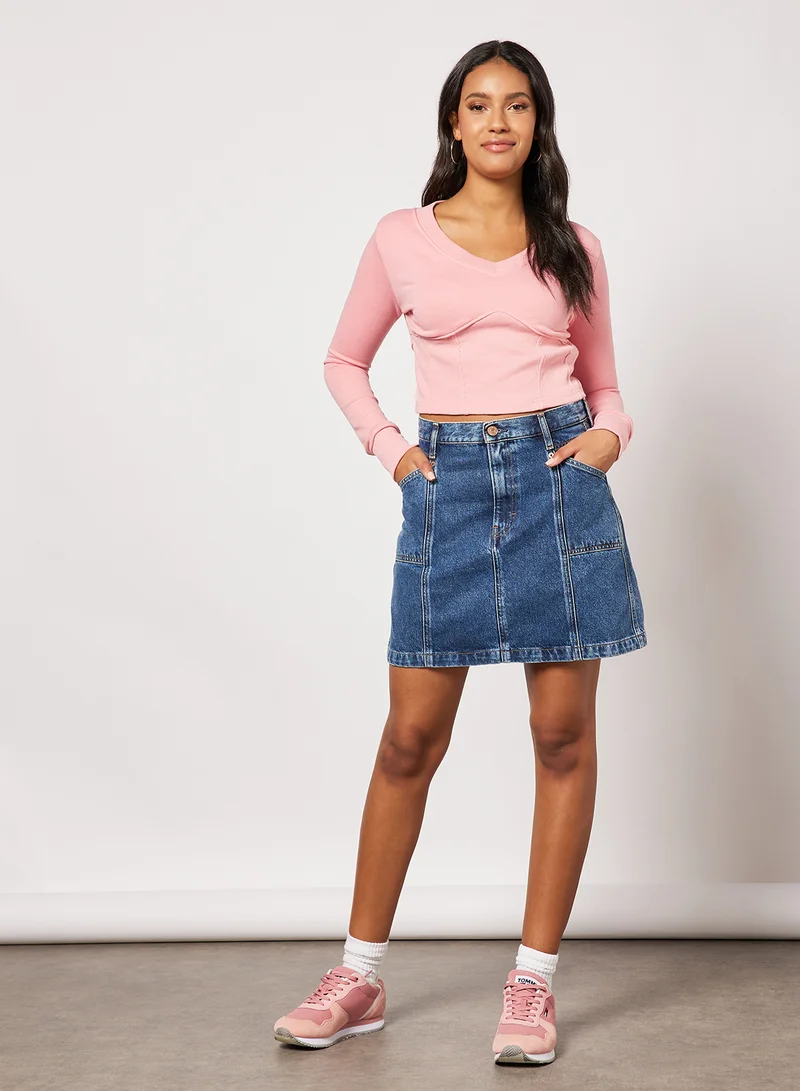 Sivvi x D'Atelier Corset-Style Crop Top Pink