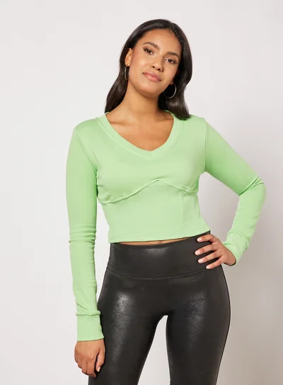 Sivvi x D'Atelier Corset-Style Crop Top Green