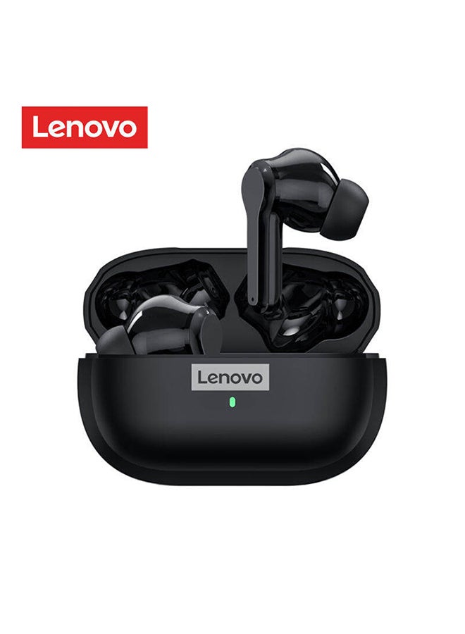 Lenovo - LP1S Upgrade TWS Bluetooth 5.0 Earbuds Wireless Earphone HIFI Stereo Bass ANC Noise Reduction IPX4 Waterproof Headphones Sports Gaming Headsets with Mic Black - Image 1