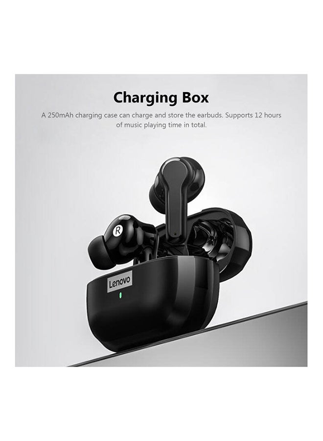 Lenovo - LP1S Upgrade TWS Bluetooth 5.0 Earbuds Wireless Earphone HIFI Stereo Bass ANC Noise Reduction IPX4 Waterproof Headphones Sports Gaming Headsets with Mic Black - Image 1