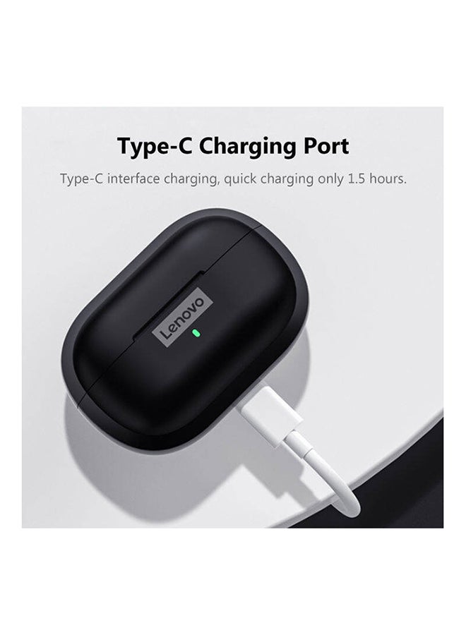 Lenovo - LP1S Upgrade TWS Bluetooth 5.0 Earbuds Wireless Earphone HIFI Stereo Bass ANC Noise Reduction IPX4 Waterproof Headphones Sports Gaming Headsets with Mic Black - Image 1