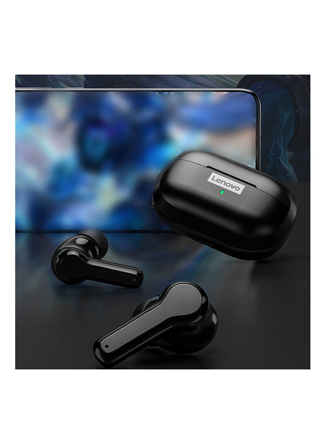 Lenovo - LP1S Upgrade TWS Bluetooth 5.0 Earbuds Wireless Earphone HIFI Stereo Bass ANC Noise Reduction IPX4 Waterproof Headphones Sports Gaming Headsets with Mic Black - Image 1