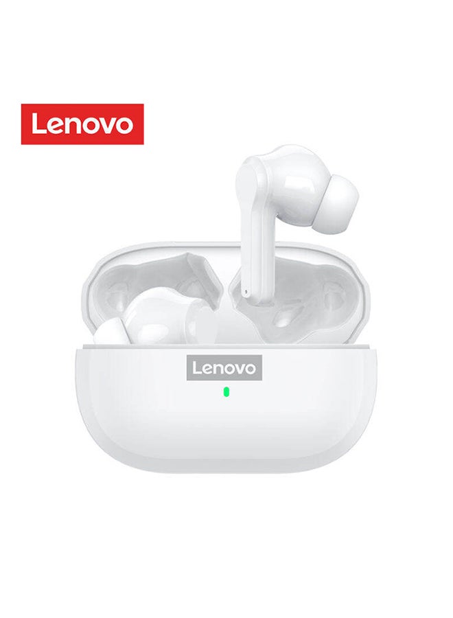 Lenovo - LP1S Upgrade TWS Bluetooth 5.0 Earbuds Wireless Earphone HIFI Stereo Bass ANC Noise Reduction IPX4 Waterproof Headphones Sports Gaming Headsets with Mic White - Image 1
