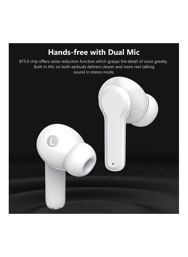 Lenovo - LP1S Upgrade TWS Bluetooth 5.0 Earbuds Wireless Earphone HIFI Stereo Bass ANC Noise Reduction IPX4 Waterproof Headphones Sports Gaming Headsets with Mic White - Image 1