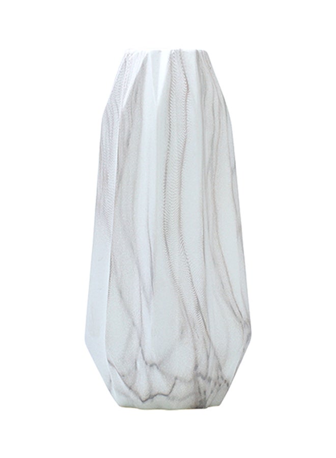 Shuer Creative Ceramic Flower Vase White 12.5x12x26cm - Image 1