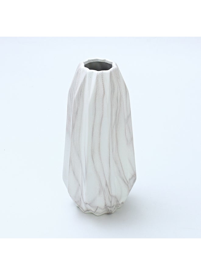 Shuer Creative Ceramic Flower Vase White 12.5x12x26cm - Image 2