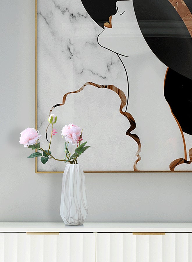 Shuer Creative Ceramic Flower Vase White 12.5x12x26cm - Image 3