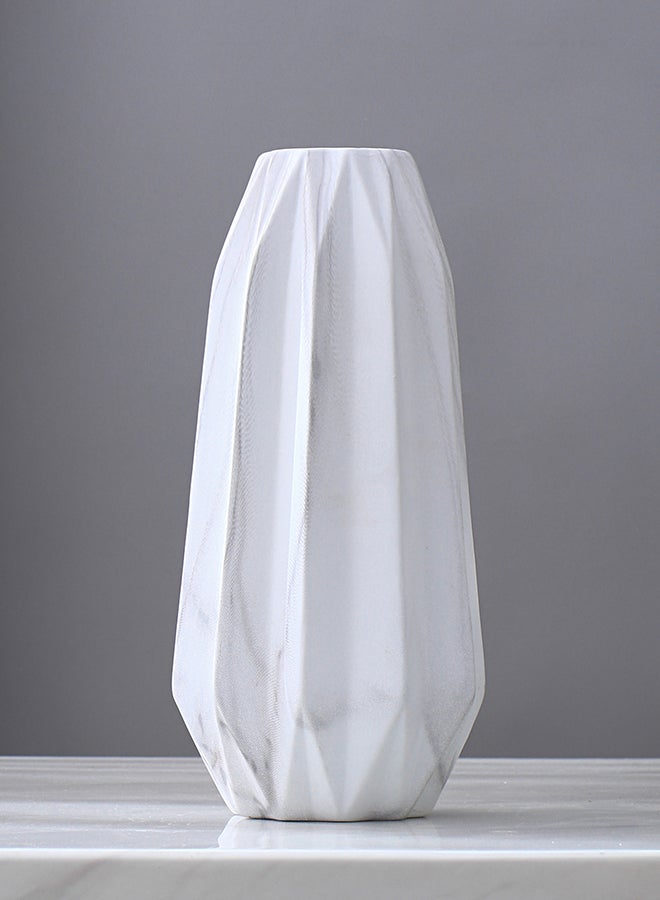 Shuer Creative Ceramic Flower Vase White 12.5x12x26cm - Image 4