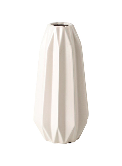 Creative Ceramic Flower Vase Beige 12.5x12x26cm