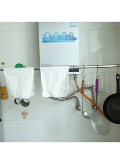 Generic Stainless Steel Shower Curtain & Clothes Rod Silver 80x5x5cm  - Image 4
