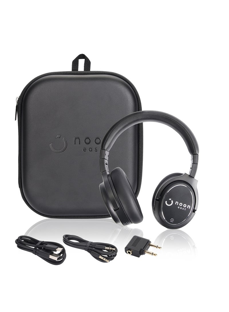 Noon East - Hush Over Ear Wireless Bluetooth Headphone - With BT 5.0, Active Noise Cancelling (ANC) Earbuds And Mic Black - Image 1
