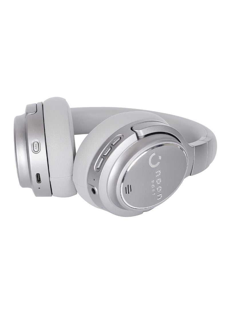 Noon East - Hush Over Ear Wireless Bluetooth Headphone - With BT 5.0, Active Noise Cancelling (ANC) Earbuds And Mic Grey - Image 1