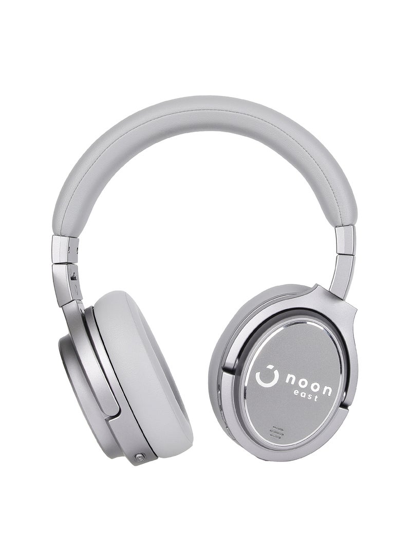 Noon East - Hush Over Ear Wireless Bluetooth Headphone - With BT 5.0, Active Noise Cancelling (ANC) Earbuds And Mic Grey - Image 1