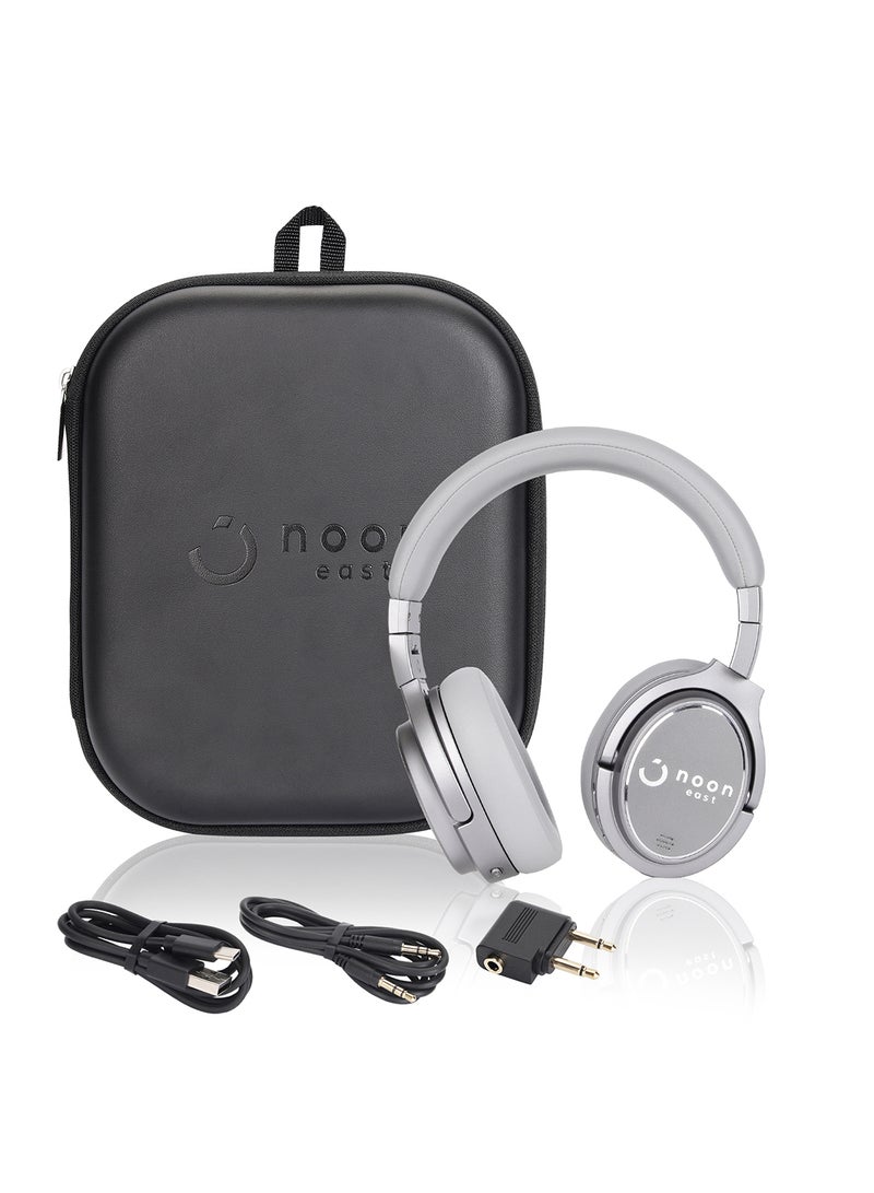 Noon East - Hush Over Ear Wireless Bluetooth Headphone - With BT 5.0, Active Noise Cancelling (ANC) Earbuds And Mic Grey - Image 1