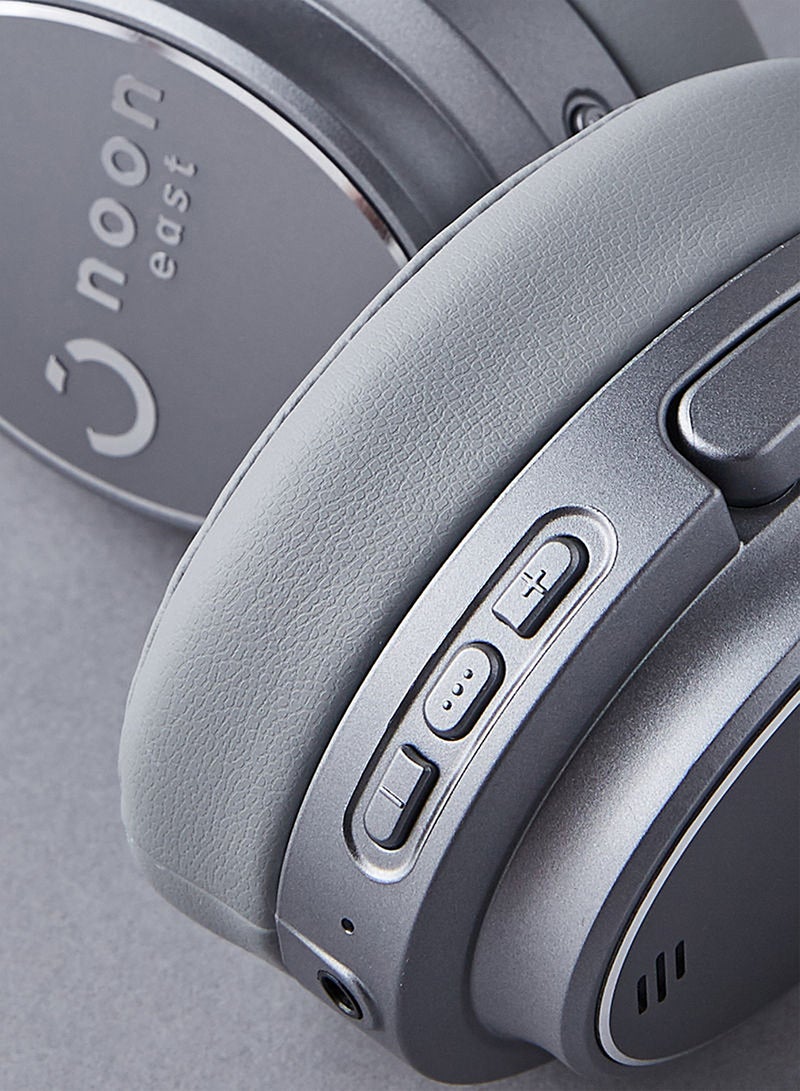 Noon East - Hush Over Ear Wireless Bluetooth Headphone - With BT 5.0, Active Noise Cancelling (ANC) Earbuds And Mic Grey - Image 1