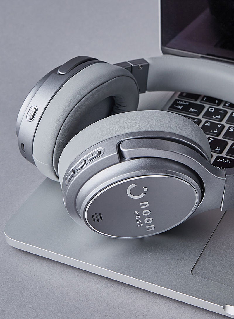 Noon East - Hush Over Ear Wireless Bluetooth Headphone - With BT 5.0, Active Noise Cancelling (ANC) Earbuds And Mic Grey - Image 1