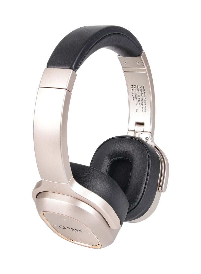 Noon East - Prodigy On Ear Wireless Bluetooth Headphone - With BT 5.0, Active Noise Cancelling (ANC) Earbuds And Mic Gold - Image 1