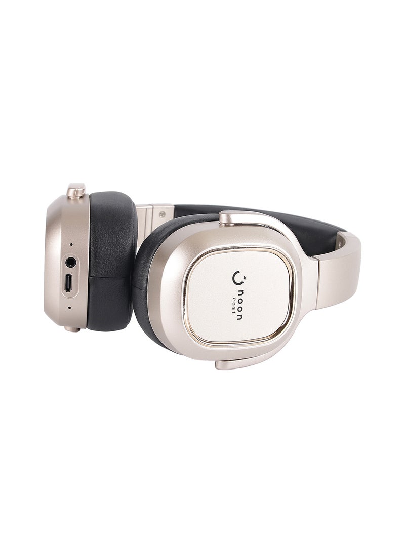Noon East - Prodigy On Ear Wireless Bluetooth Headphone - With BT 5.0, Active Noise Cancelling (ANC) Earbuds And Mic Gold - Image 1