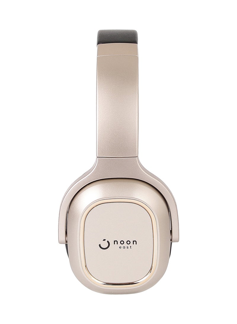 Noon East - Prodigy On Ear Wireless Bluetooth Headphone - With BT 5.0, Active Noise Cancelling (ANC) Earbuds And Mic Gold - Image 1